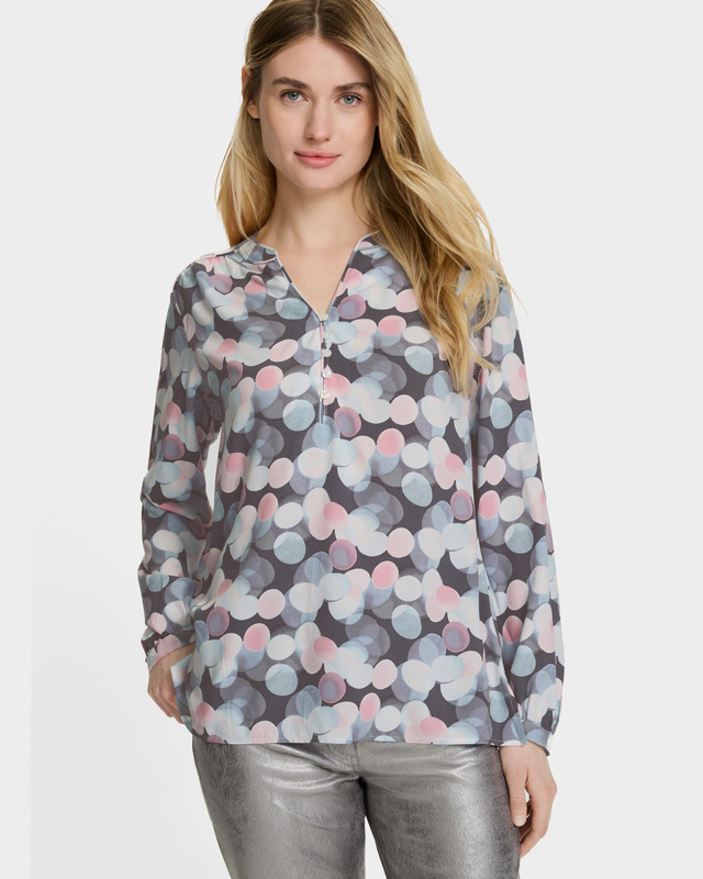 Блузка из 100% вискозы с графическим принтом