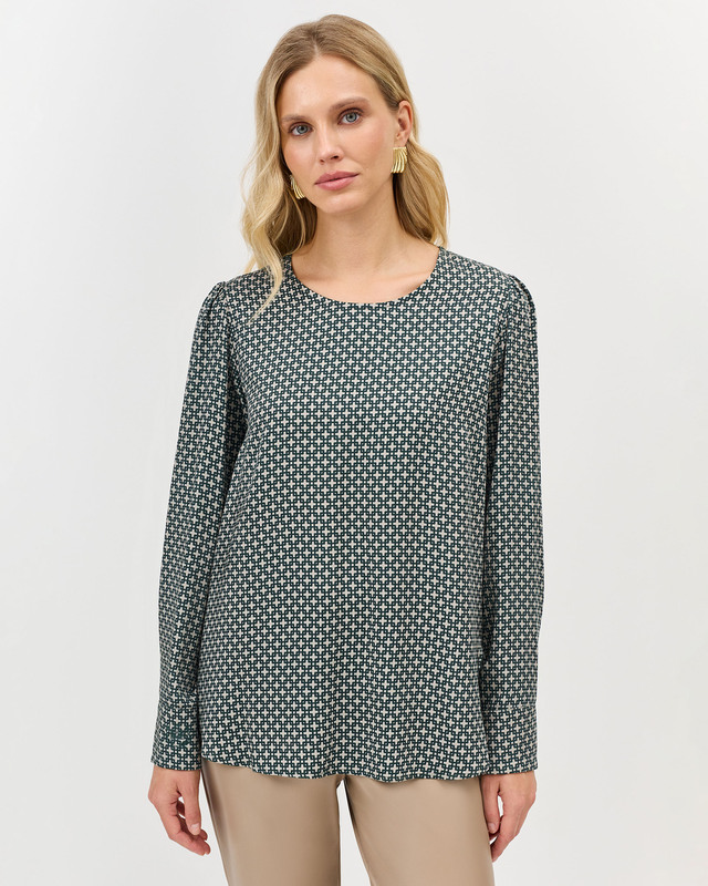 Блузка свободного кроя с геометрическим принтом