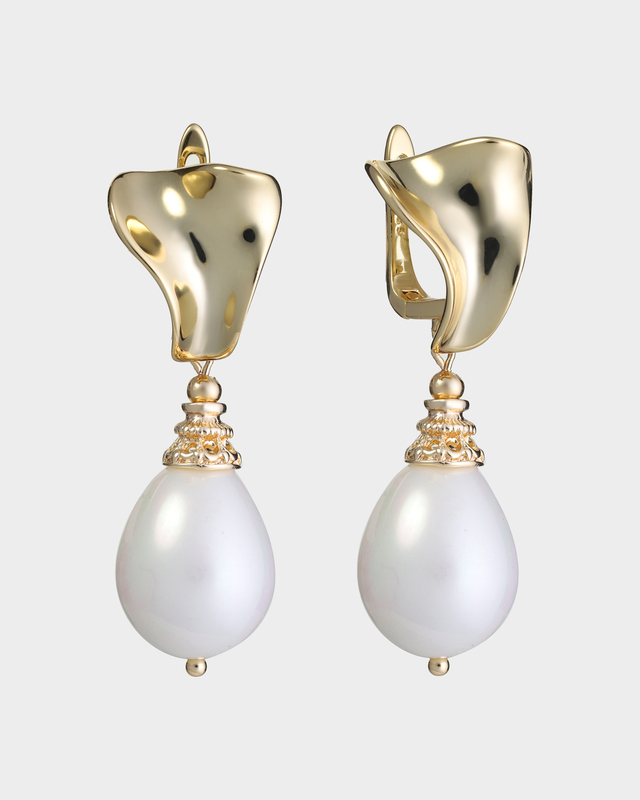 Серьги с жемчугом Майорка и оригинальной швензой