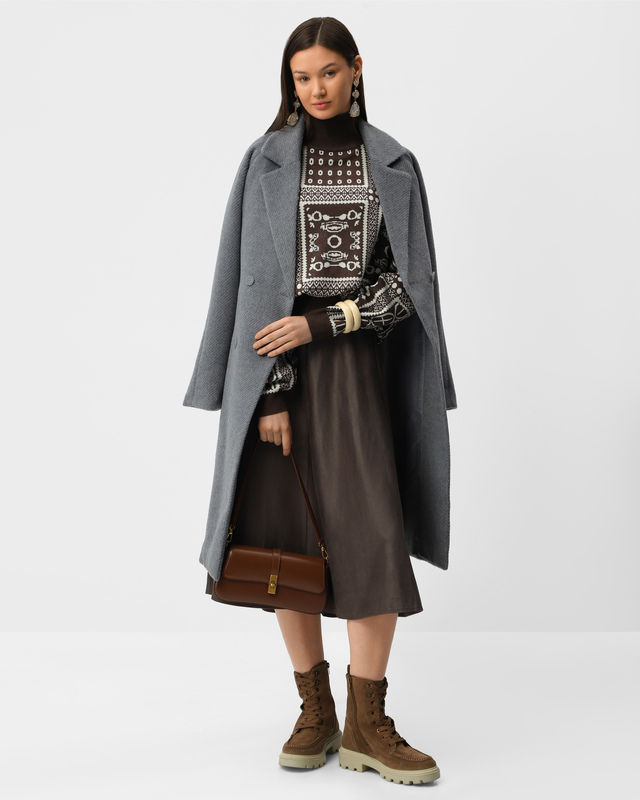 Миди-юбка из мягкой экозамши