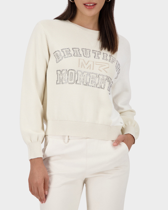 Хлопковый пуловер с декором стразами