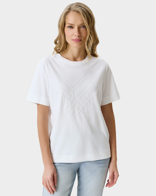 Хлопковая футболка с вышивкой пайетками