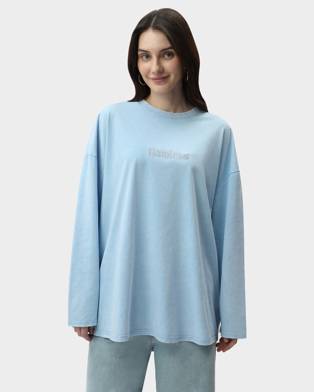 Хлопковый свитшот с эффектом варки и узором стразами