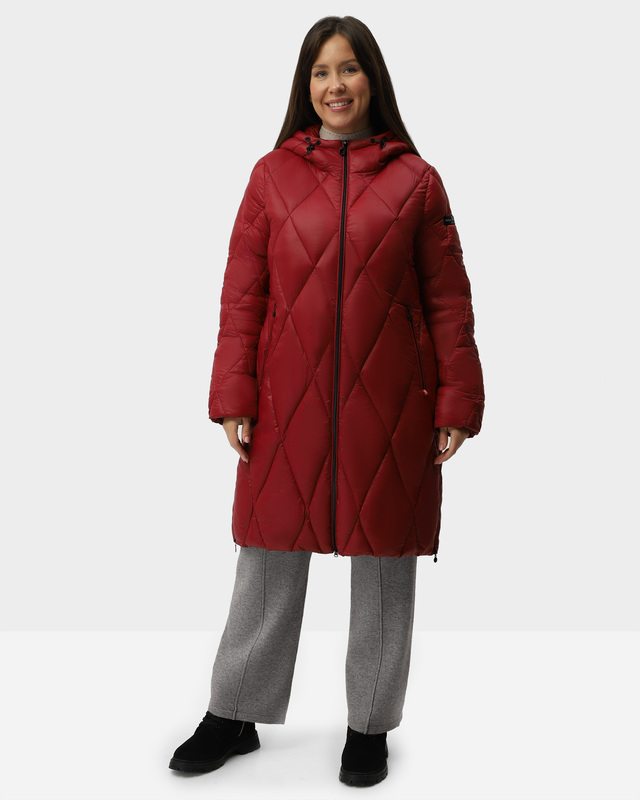 Пальто с искусственным пухом и ромбовидной стежкой