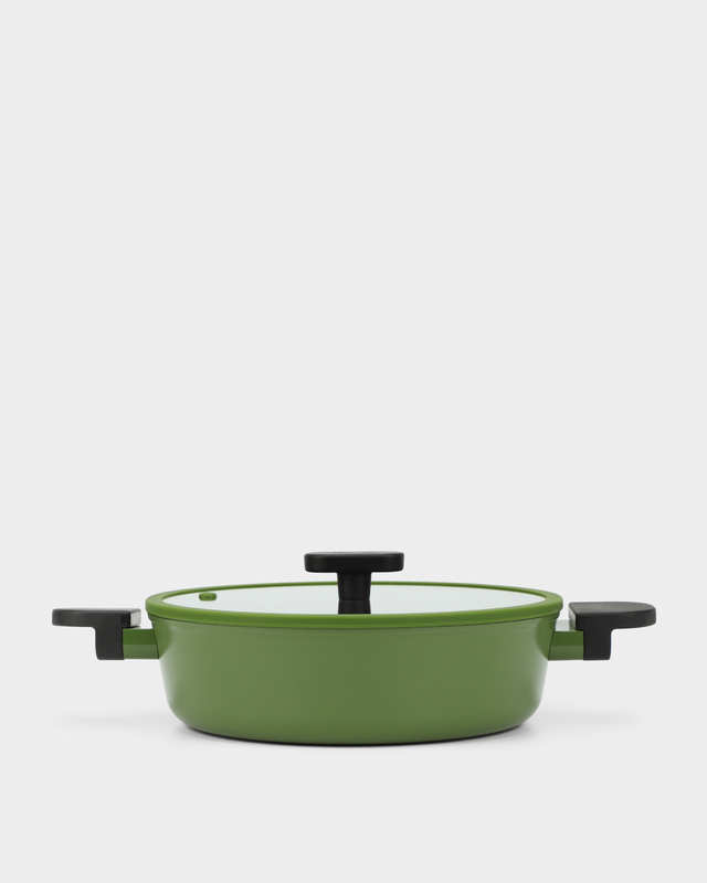 Жаровня со стеклянной крышкой Ortus Green, 2,7 л, 24 см