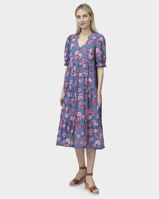 Платье А-силуэта из хлопка и вискозы