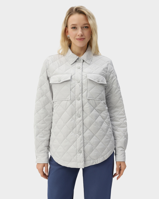 Куртка-рубашка с геометрической стежкой