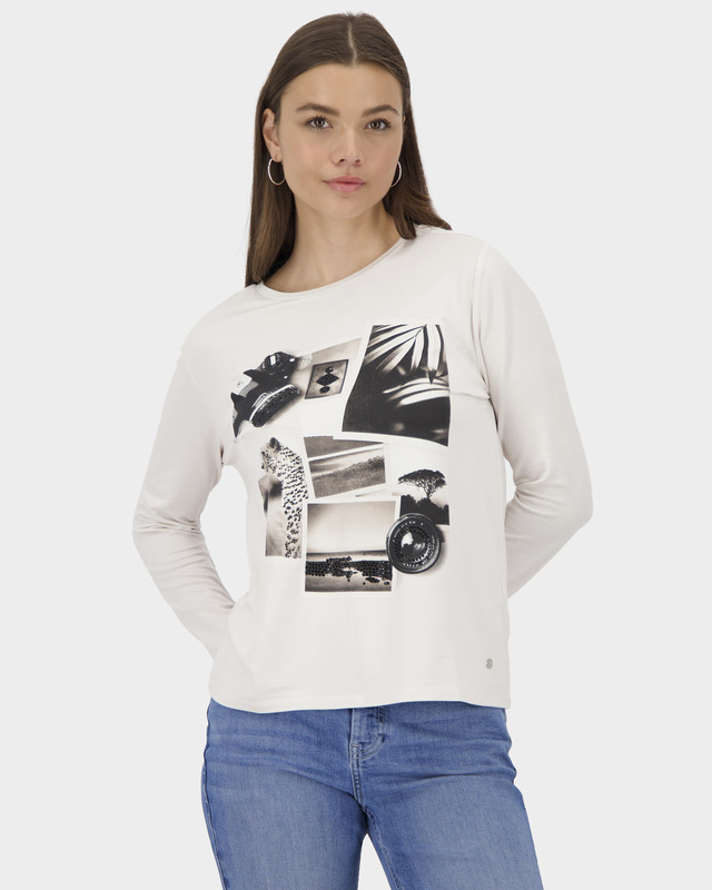 Лонгслив из тонкого футера со стразами