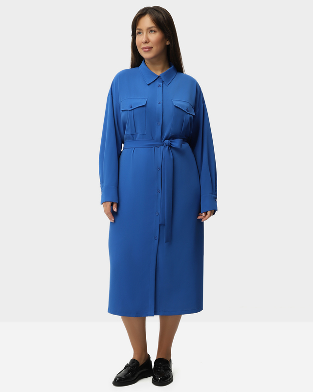 Платье-рубашка из ткани с шелковистым отливом 4990₽