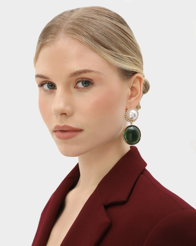 Серьги из искусственного жемчуга и подвески-кабошона