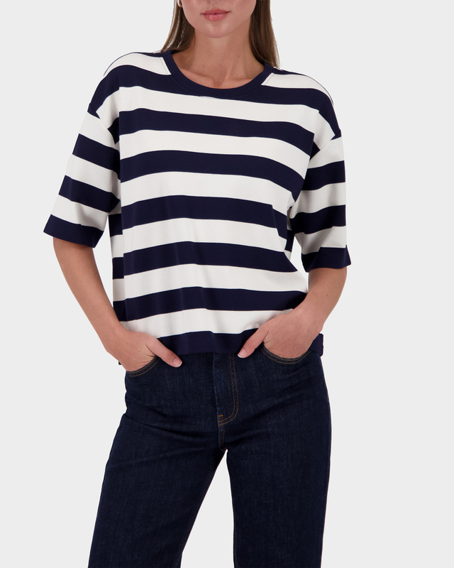 Свитшот из струящейся вискозы в полоску