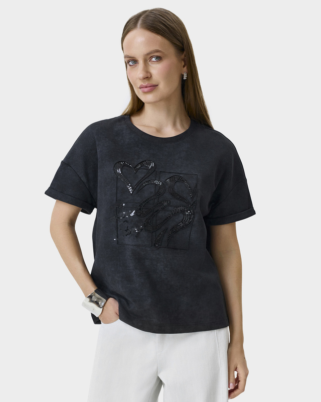 Футболка с мерцающей вышивкой из пайеток