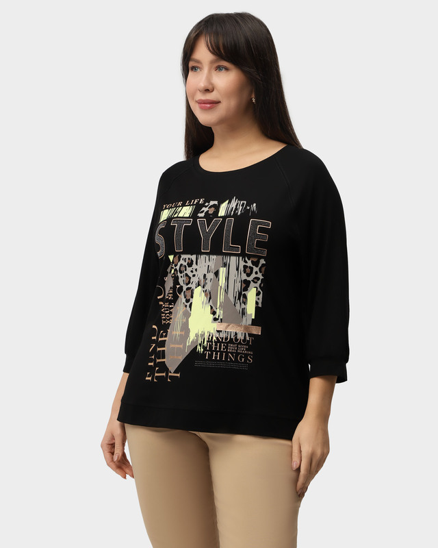 Лонгслив с принтом и рукавами 3/4