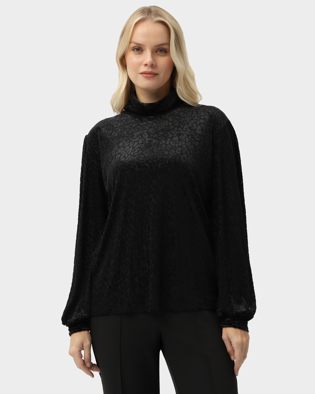 Блузка прямого кроя с леопардовым принтом