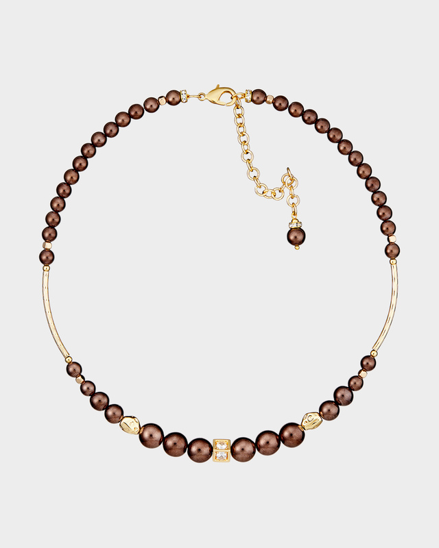 Позолоченное колье из гематита на тросе &laquo;с памятью&raquo;