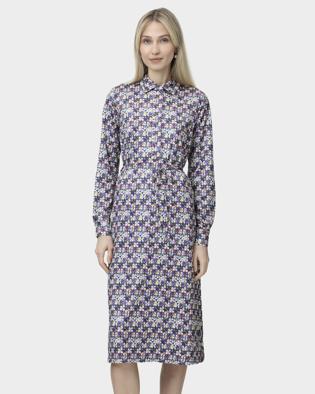 Платье-рубашка прямого кроя с поясом