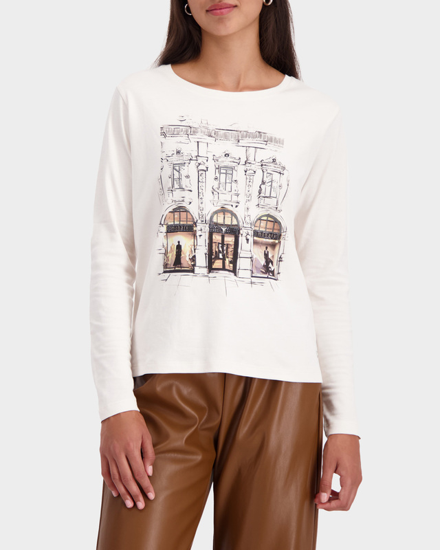 Лонгслив из хлопка с принтом в виде бутика Monari