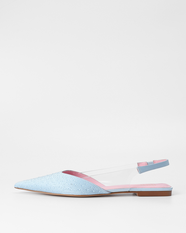 Текстильные туфли с эластичной вставкой в пяточной части и декором стразами