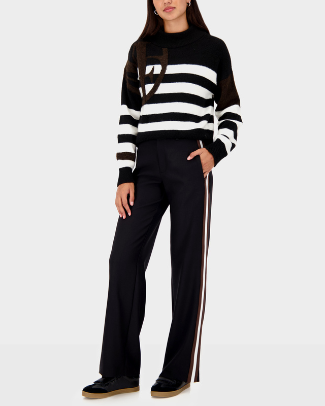 Брюки прямого кроя с лампасами в полоску
