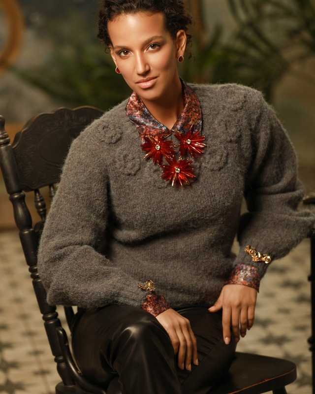 Пуловер с шерстью в составе