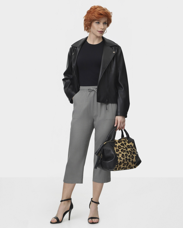 Укороченные брюки из вискозы с добавлением льна и хлопка