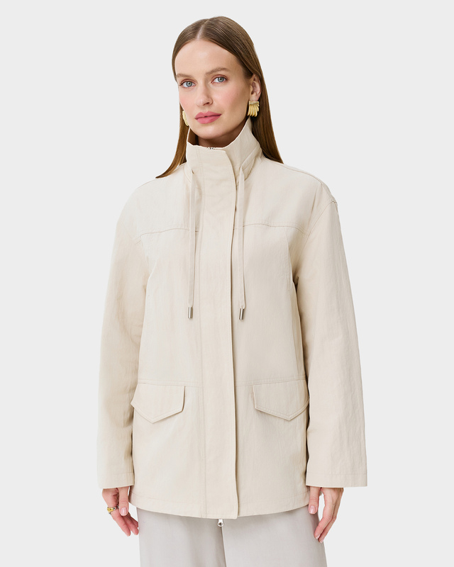 Ветровка из нейлона и хлопка с легким эффектом жатости