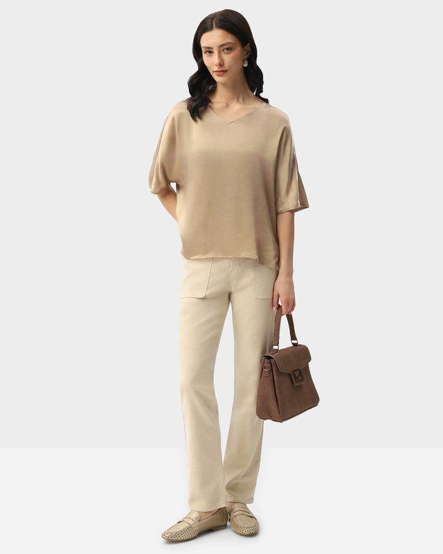 Блузка свободного кроя из вискозы с эффектом жидкого металла