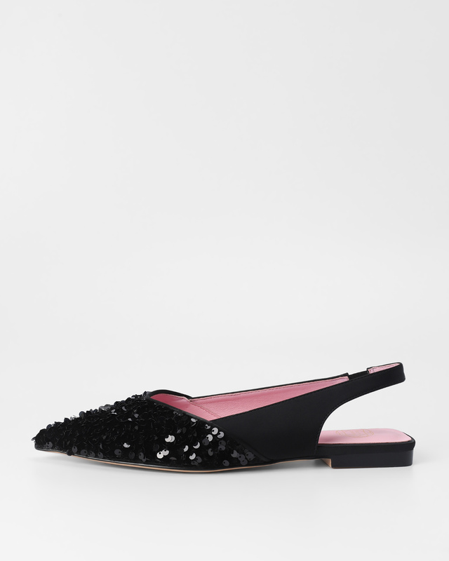 Текстильные туфли с эластичной вставкой в пяточной части, декорированные пайетками