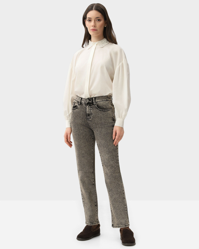 Утепленные джинсы c резинкой на поясе