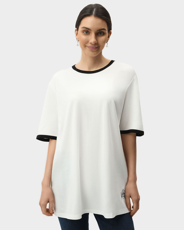 Блузка прямого кроя из эластичной вискозы