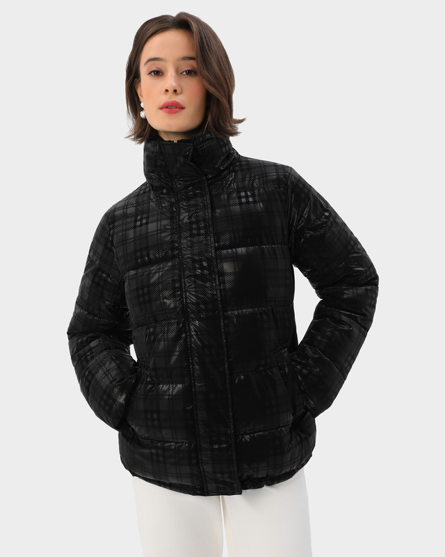 Стеганая куртка из водоотталкивающей ткани с клетчатым узором