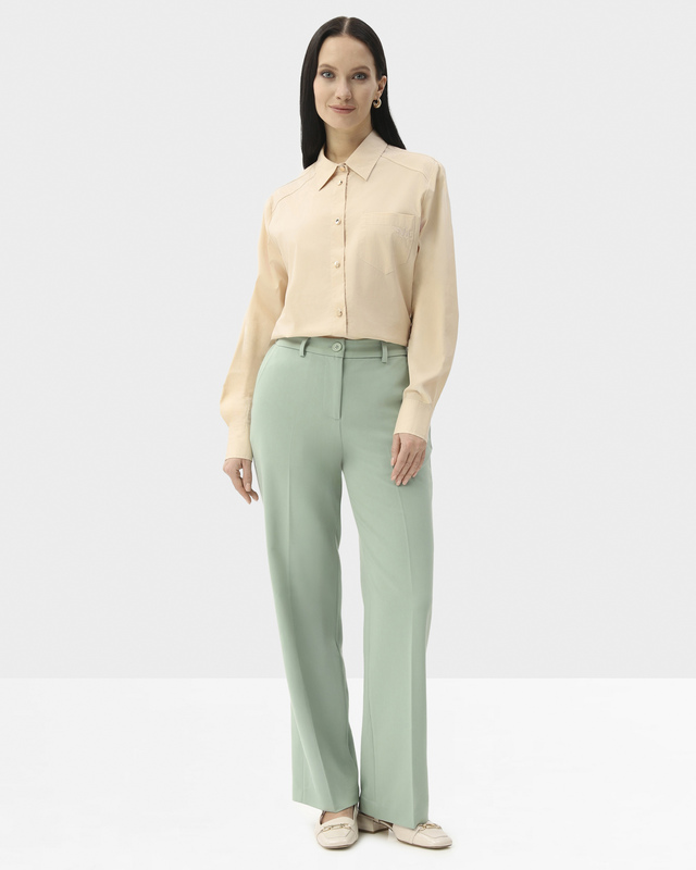 Брюки прямого кроя из костюмной ткани