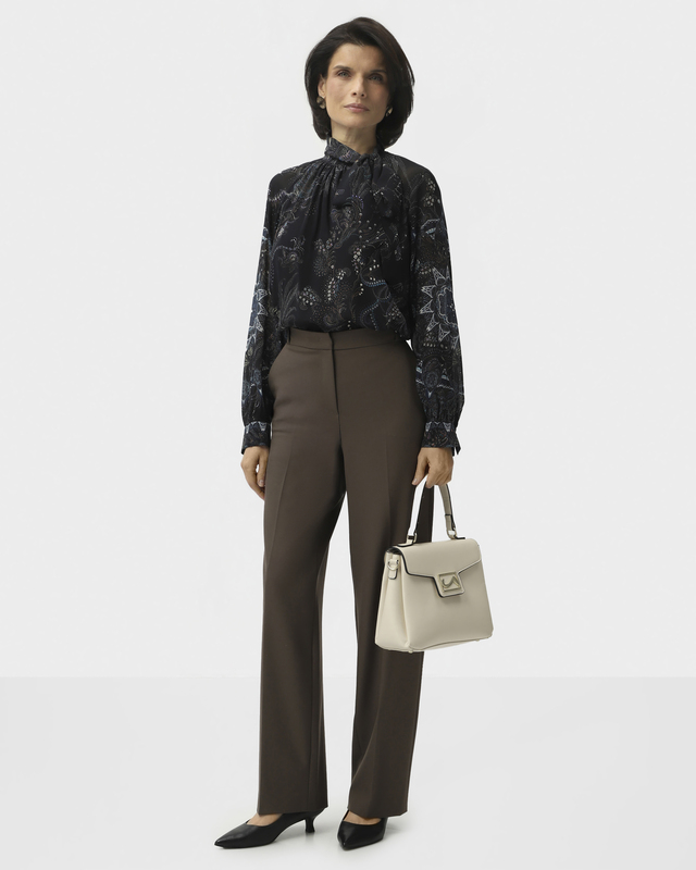 Брюки из твила с эластичной вставкой в поясе