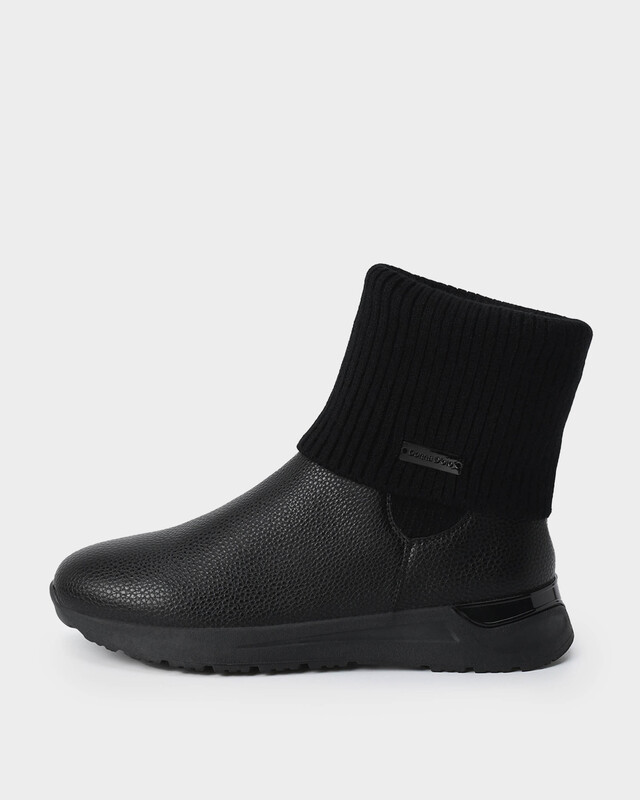 Утепленные ботинки из комбинации материалов со съемной стелькой и эластичными вставками для удобного надевания