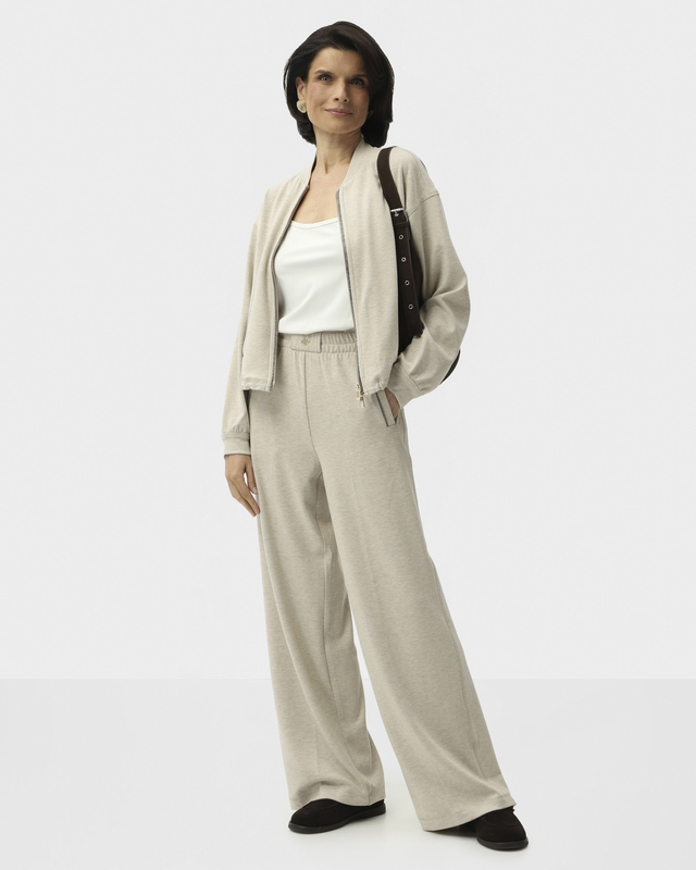 Широкие брюки с эластичным поясом и отделкой люрексом