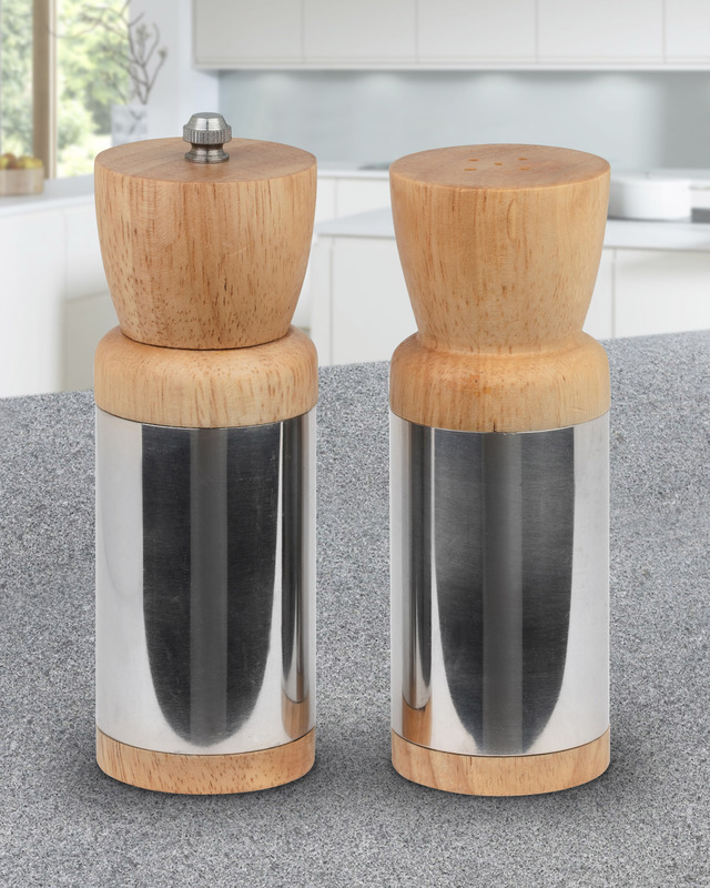 Перцемолка и солонка &laquo;Лофт&raquo;, сталь + дерево