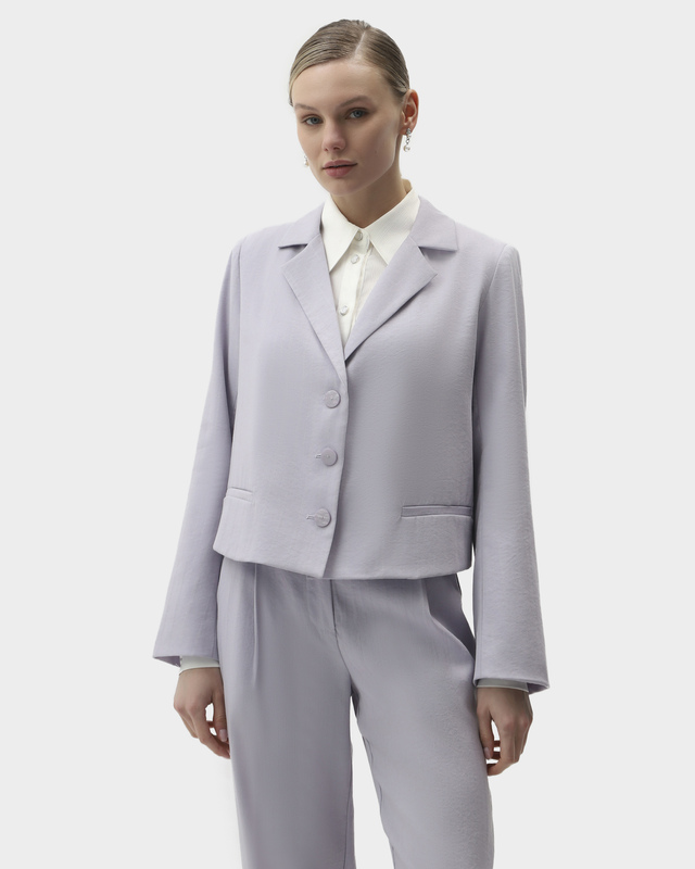 Укороченный блейзер прямого кроя с акцентом на спинке