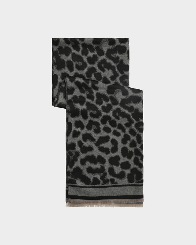 Палантин из кашемира и шерсти с анималистическим принтом