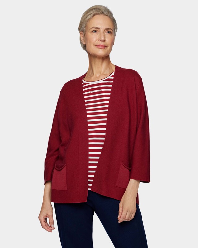 Кардиган открытой формы из мягкого трикотажа на основе хлопка