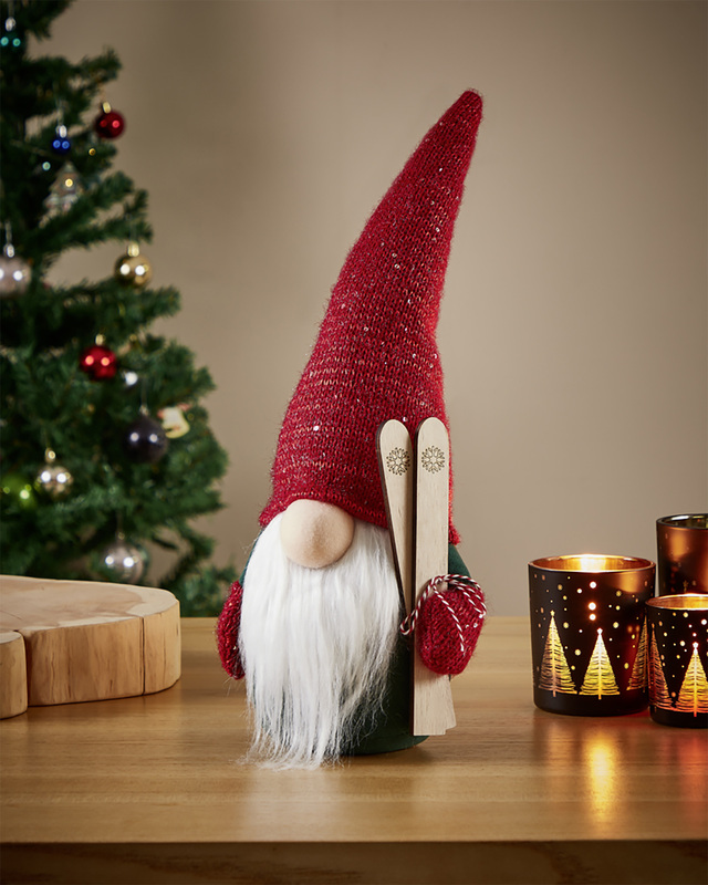 Декоративная фигурка в виде гнома-лыжника, 12 см