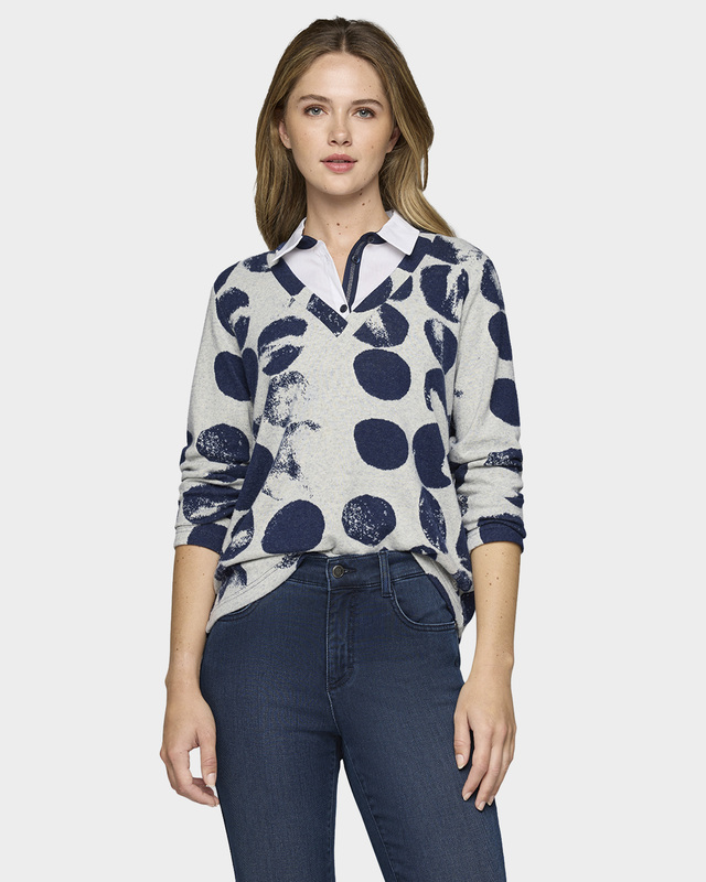 Пуловер с имитацией многослойности