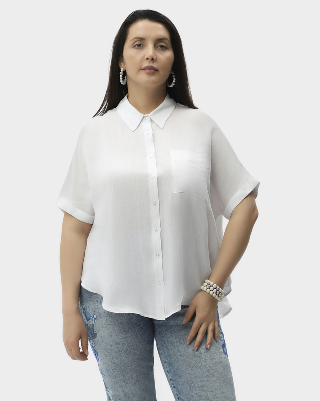 Блузка из смеси вискозы и льна