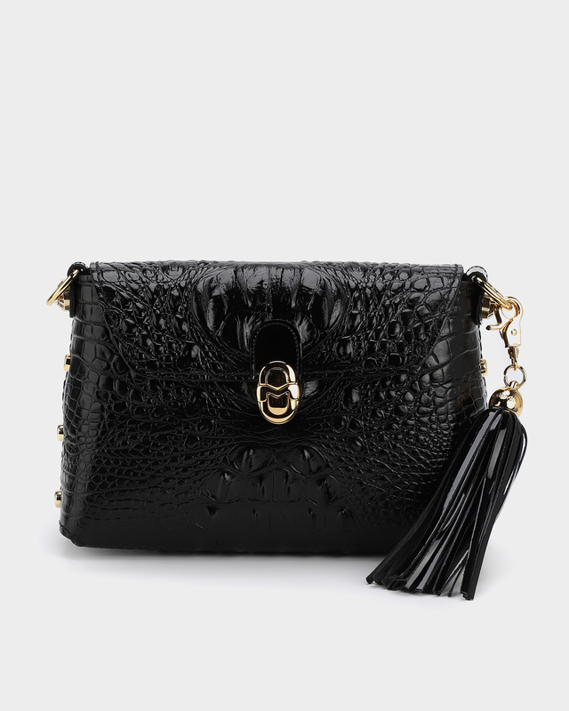 Сумка из натуральной кожи с фактурой под крокодила