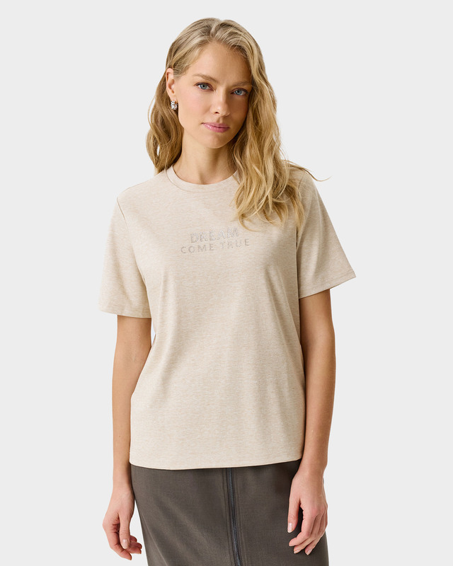 Меланжевая футболка с мерцающим принтом