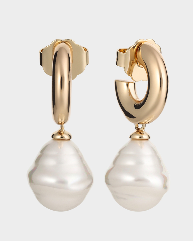 Серьги-гвоздики с барочным жемчугом Майорка