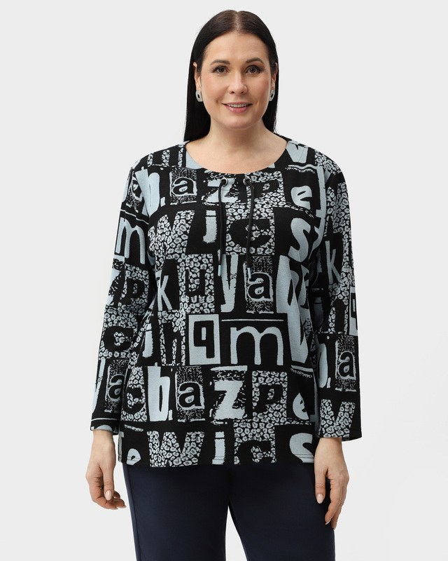 Лонгслив из жаккардового трикотажа с вискозой в составе