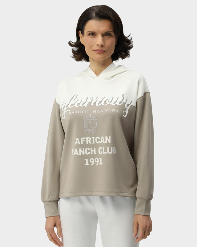 Свободная толстовка из скубы со стразами