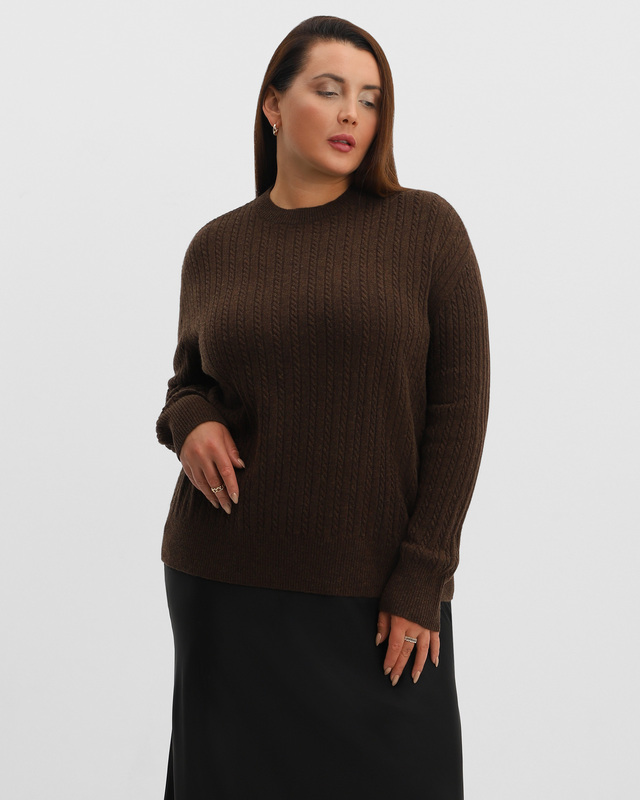 Пуловер фактурной вязки из 100% шерсти