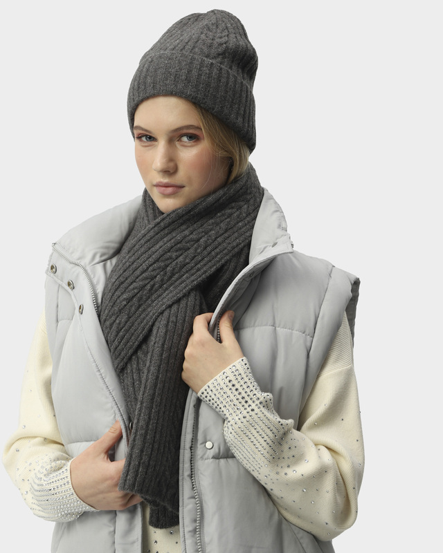 Комплект: шапка и шарф с шерстью в составе