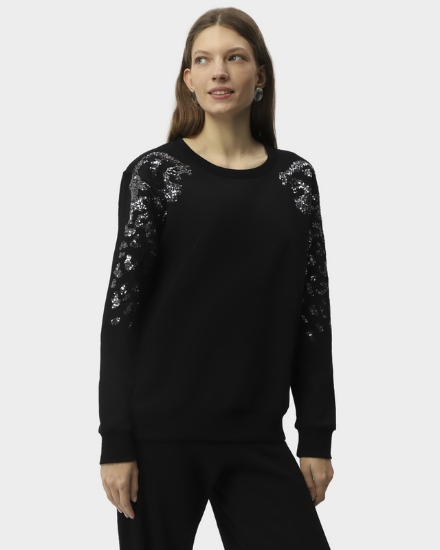 Свитшот со сверкающими пайетками на рукавах